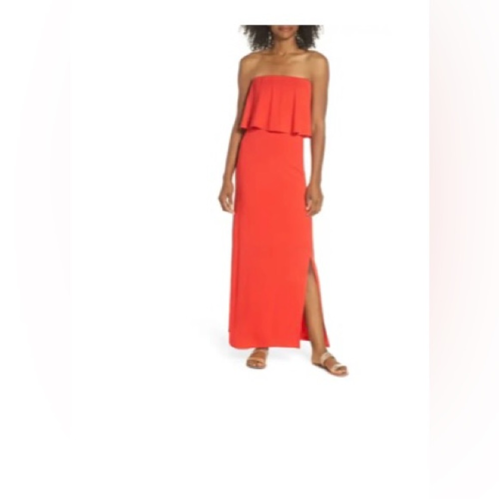 Fraiche By J Strapless Popover Maxi Dress